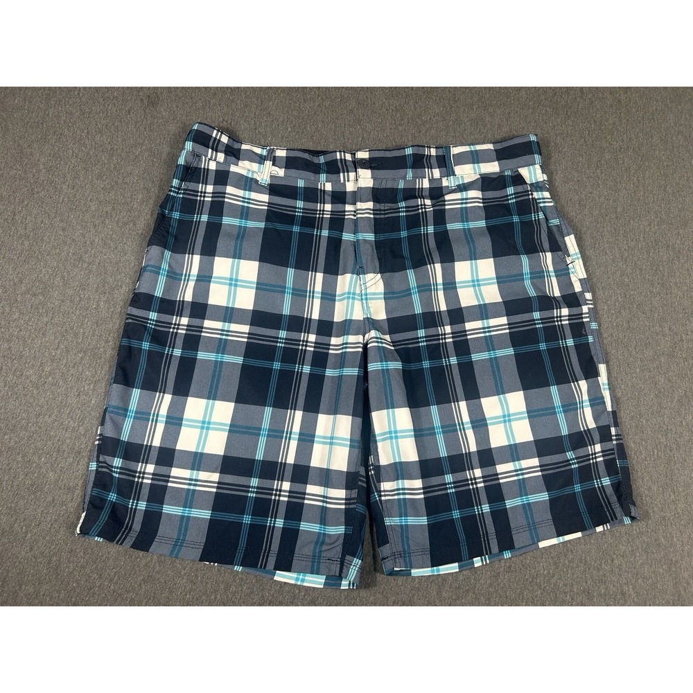 OP Ocean Pacific OPFlex 4- Way Stretch Navy Plaid Shorts Size 40